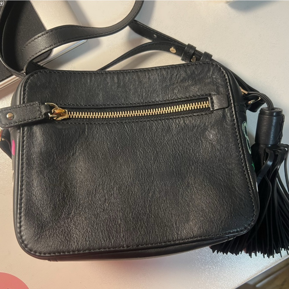 Anya Hindmarch Black Leather Crossbody Bag with Gold Accents - Picture 2 of 3